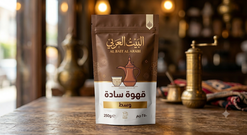 ربع قهوة سادة وسط